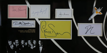 007 Signed Whitecard Framed Display With Cars - Memorabilia Framers Shop