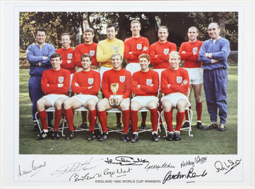 1966 9 Signed England Photograph Framed Display - Memorabilia Framers Shop