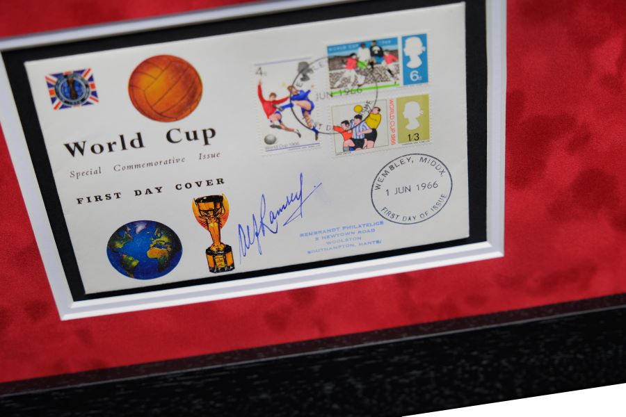 1966 Multi Signed England Shirt with Brochure and Medal Framed Display - Memorabilia Framers Shop