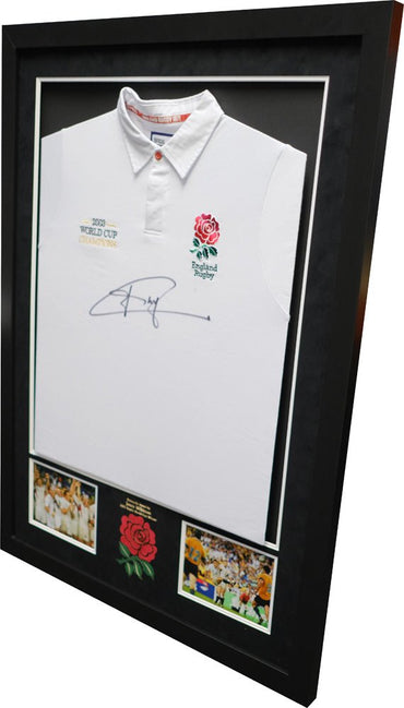 2003 World Cup Champions England Rugby shirt signed by Jonny Wilkinson - Memorabilia Framers Shop