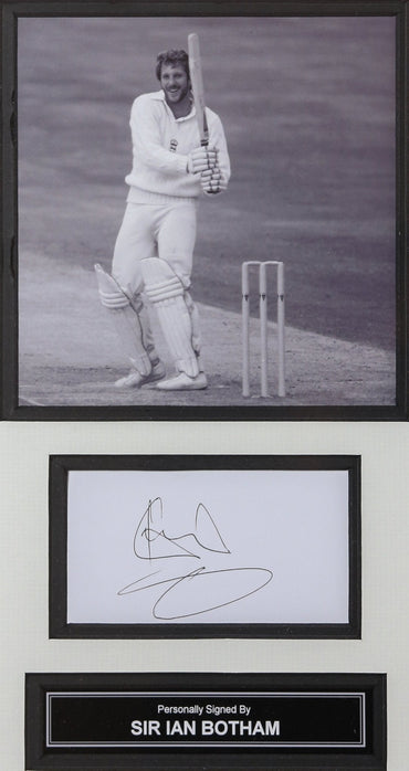 5 Signed Cricket Legends Whitecard Framed Display - Memorabilia Framers Shop