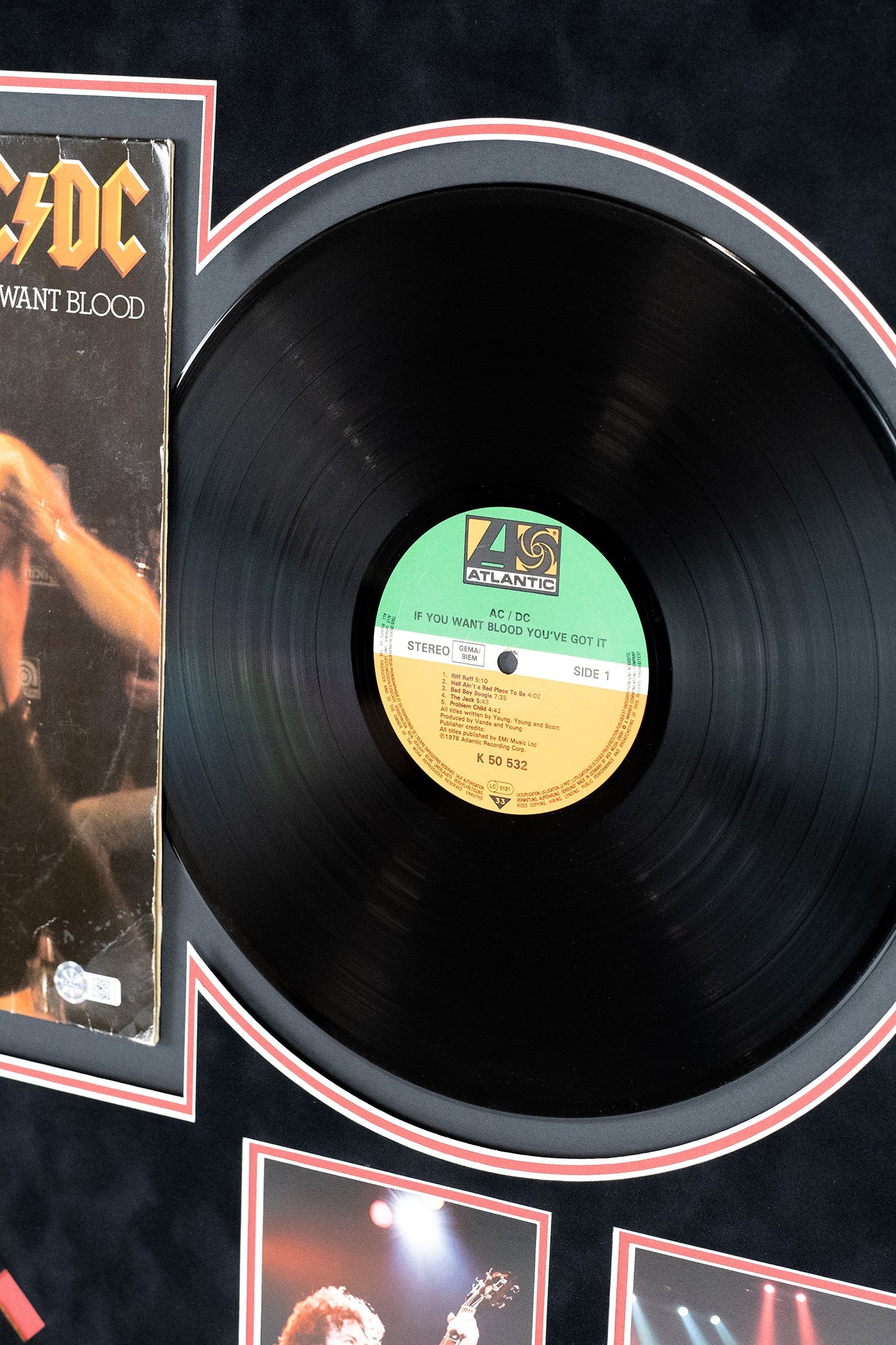 Angus Young Signed AC/DC LP Display