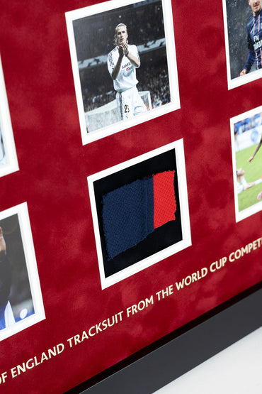 David Beckham 1998 World Cup England Tracksuit Swatch Framed Display