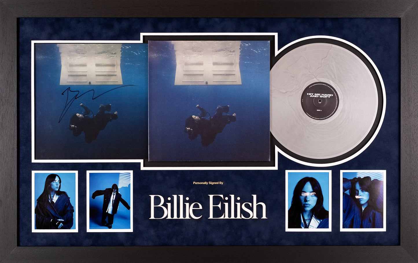Billie Eilish Signed Hit Me Hard And Soft Exclusive Grey LP Insert Framed Display