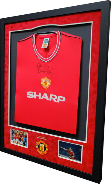 Bryan Robson Signed Shirt Framed Display