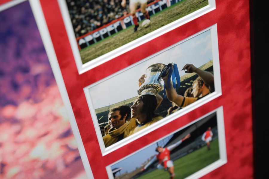 Charlie George Large Arsenal Signed Framed Display