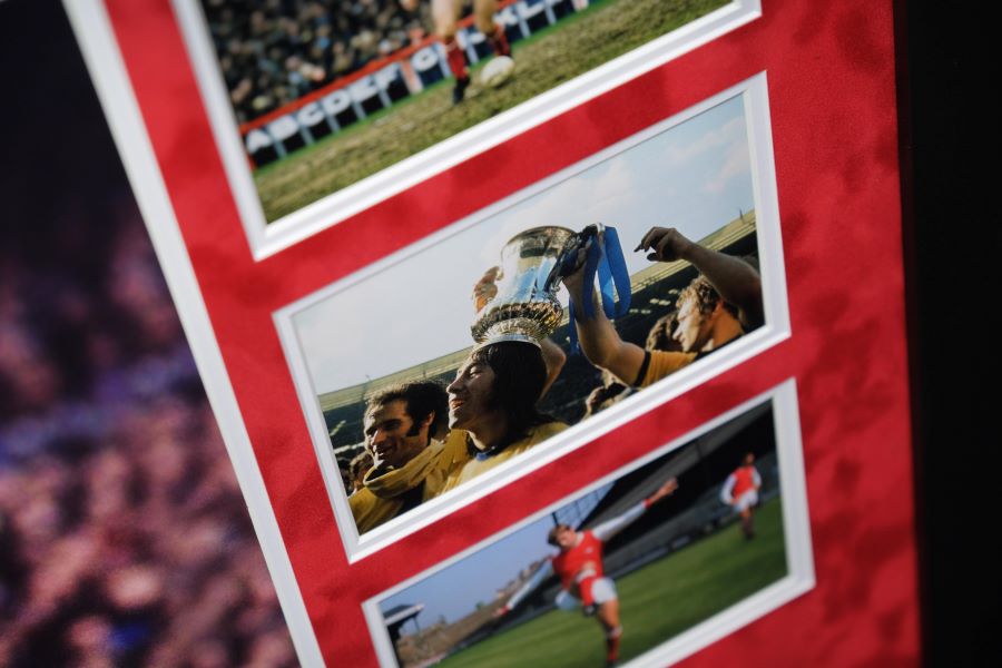 Charlie George Large Arsenal Signed Framed Display