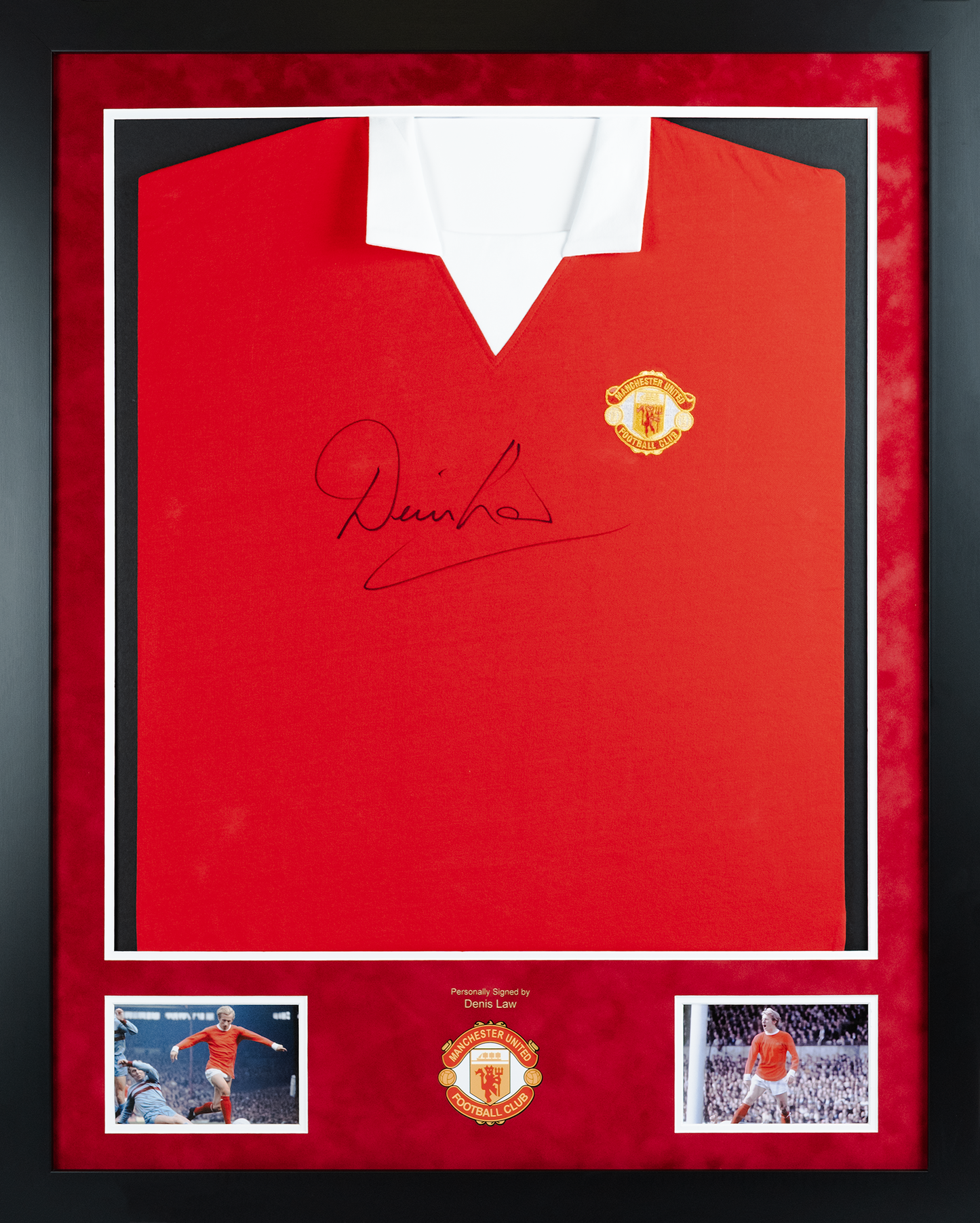 Denis Law Signed Shirt Framed Display