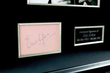 Eric Sykes Signed White Card Framed Display