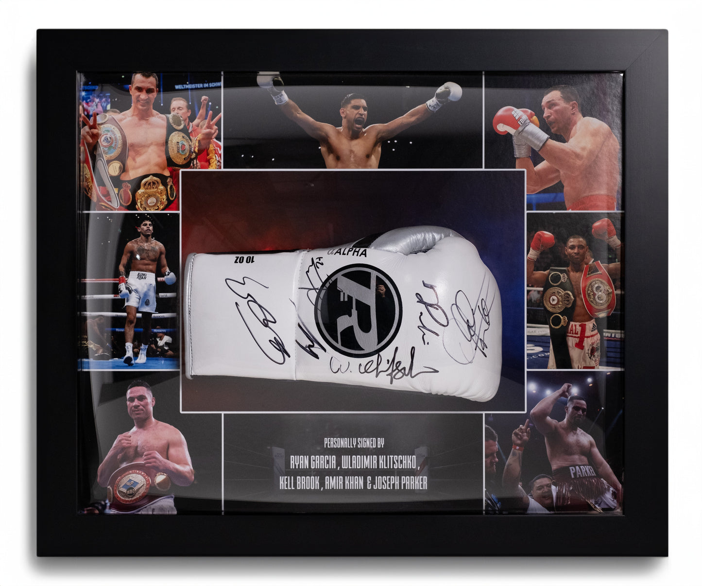 Garcia, Klitschko, Brook, Khan & Parker Signed White Glove Display
