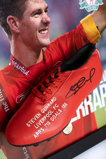Steven Gerrard Signed Boot Framed Display
