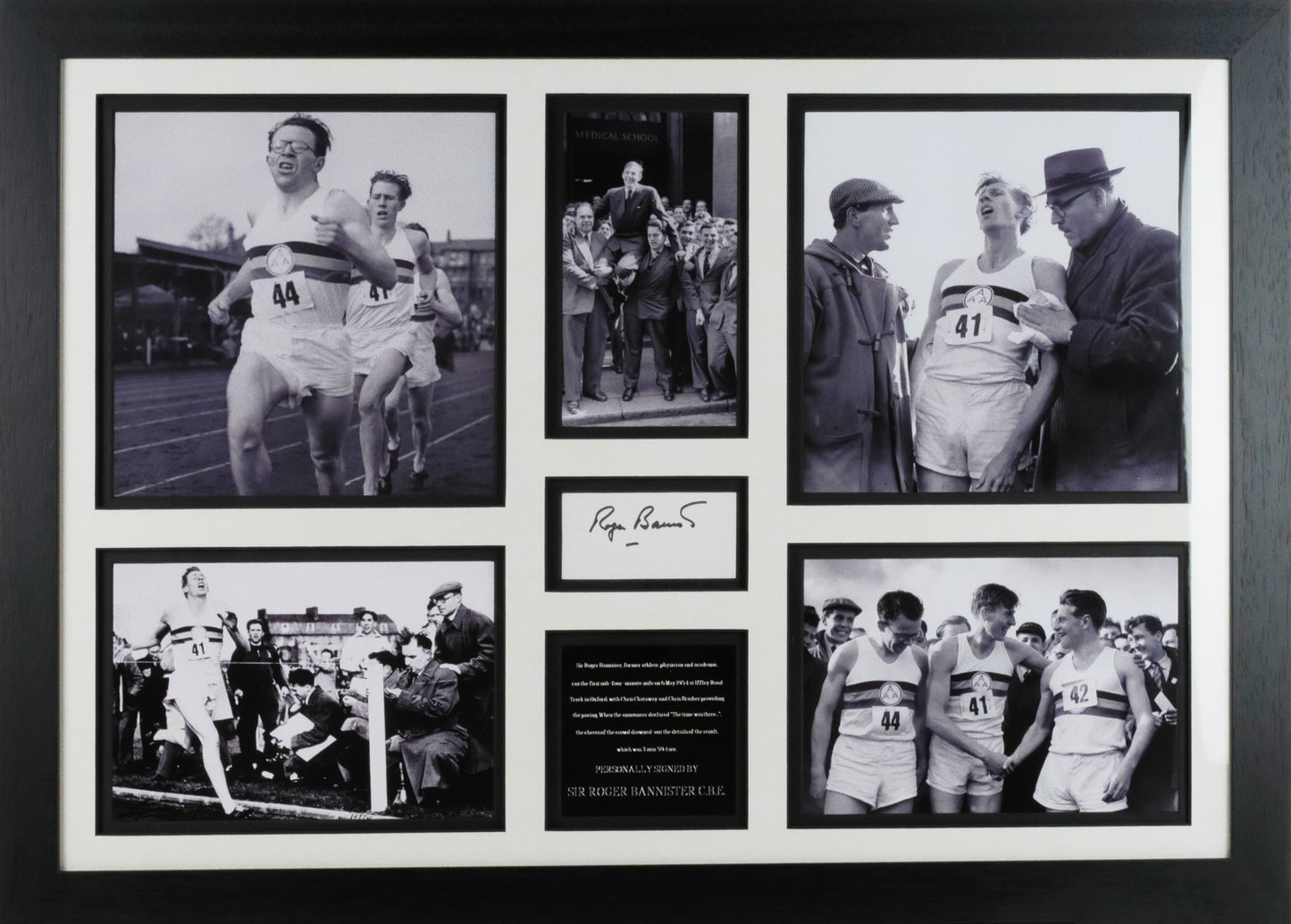 Roger Bannister Signed Whitecard Framed Display