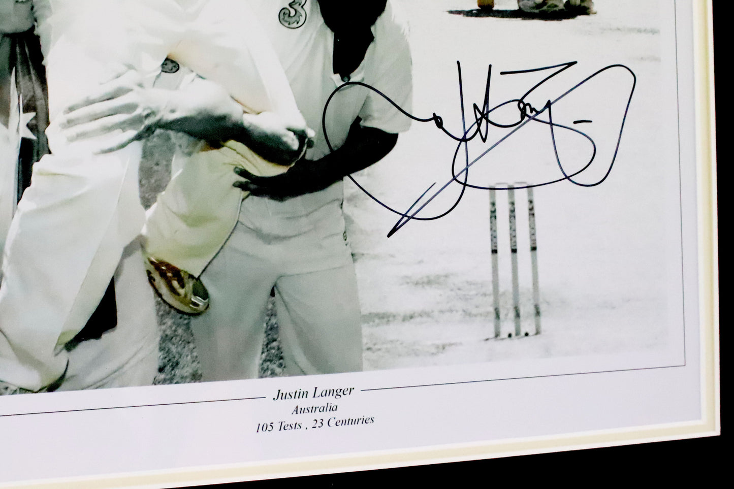 Justin Langer Signed Photo Framed Display