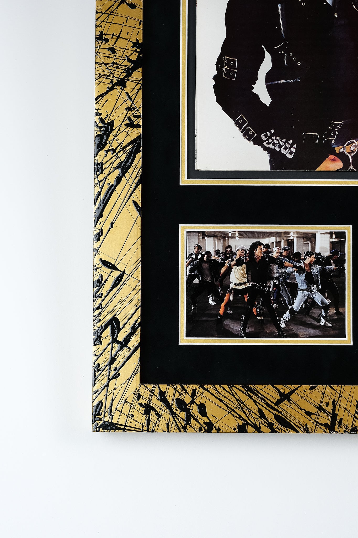 Michael Jackson Signed 'Bad' Vinyl Display Gold Frame