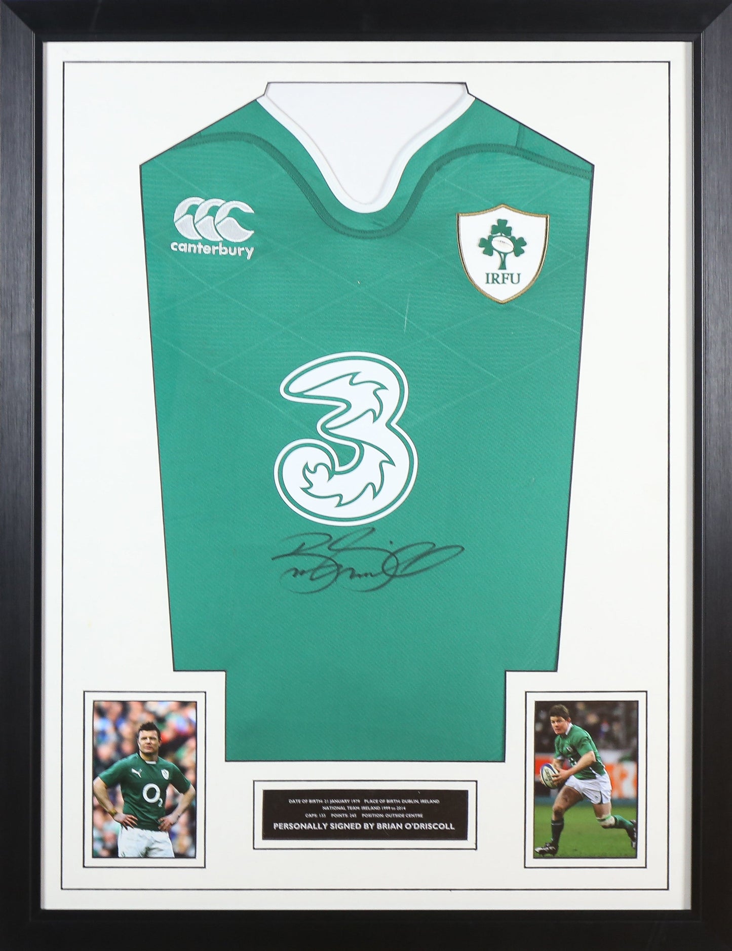 Brian O'Driscoll Signed Shirt Framed Display