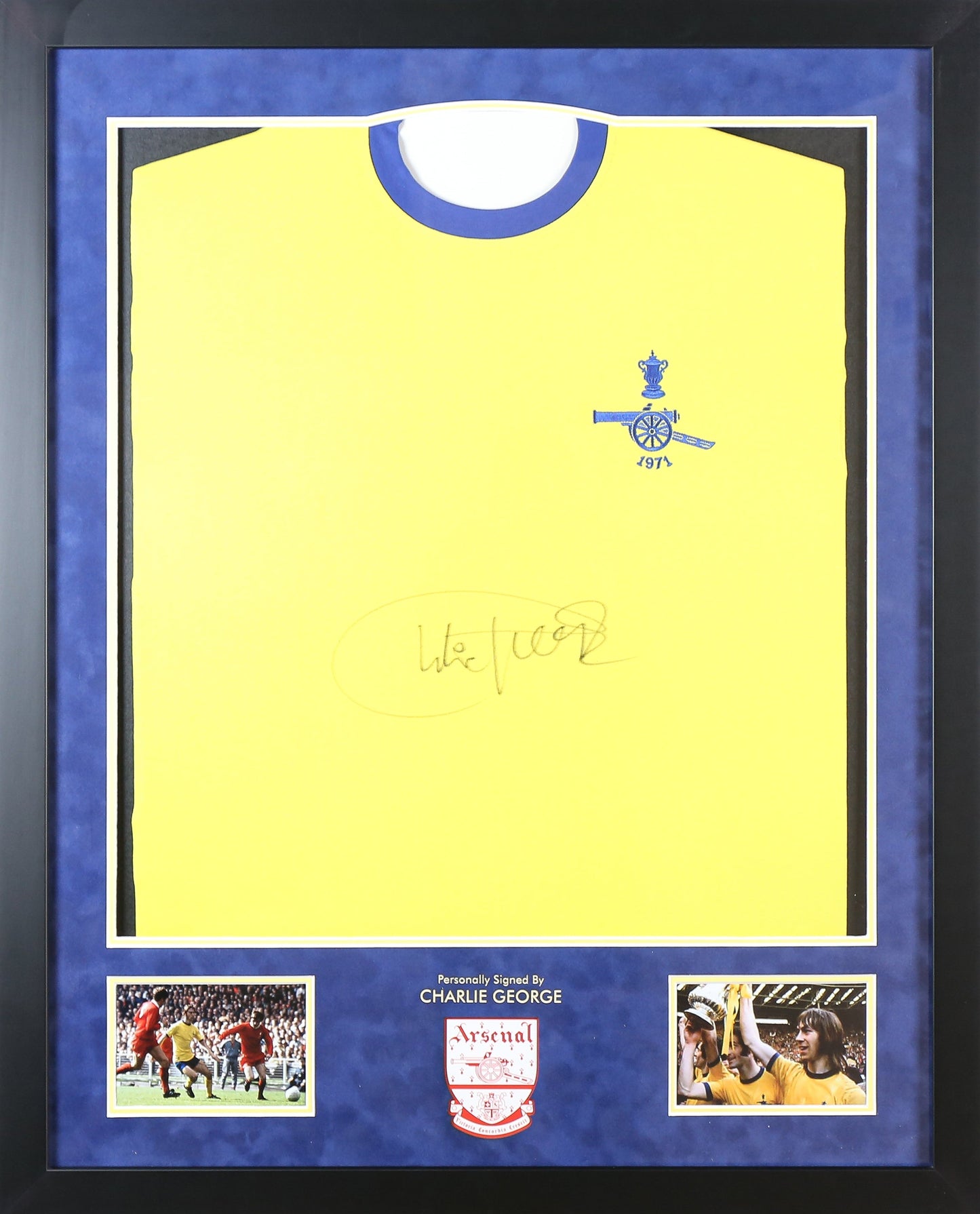Charlie George Signed Shirt Framed Display