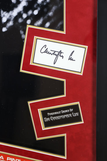 Christopher Lee, Dracula Signed Whitecard Framed Display