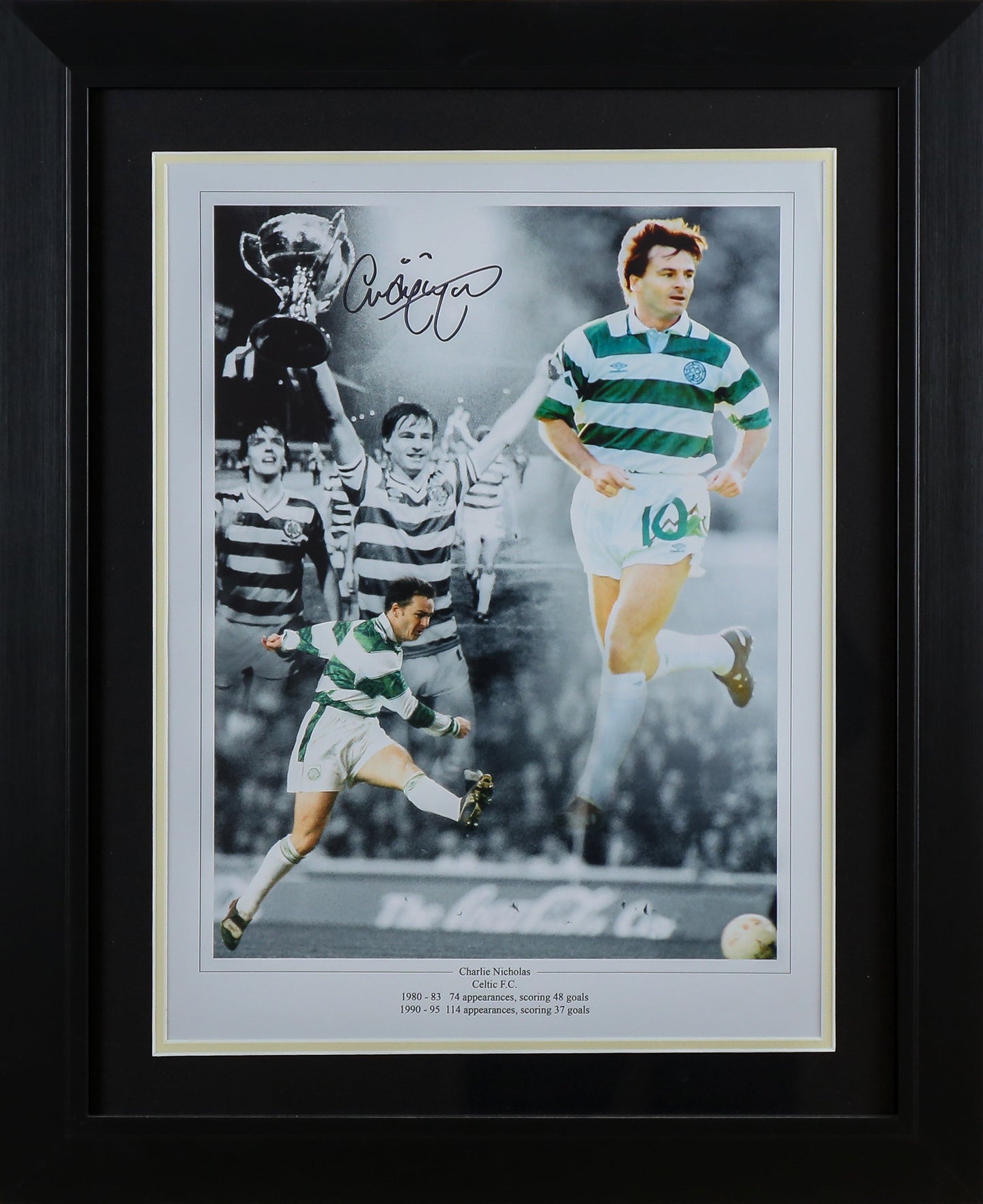 Charlie Nicholas Signed 12x16 Photograph Framed Display