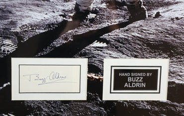 Buzz Aldrin Signed Card Framed Display