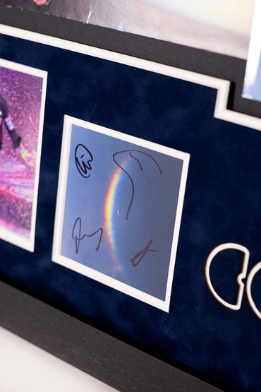 Coldplay Full Band Signed 'Moon Music' Vinyl Insert Framed Display