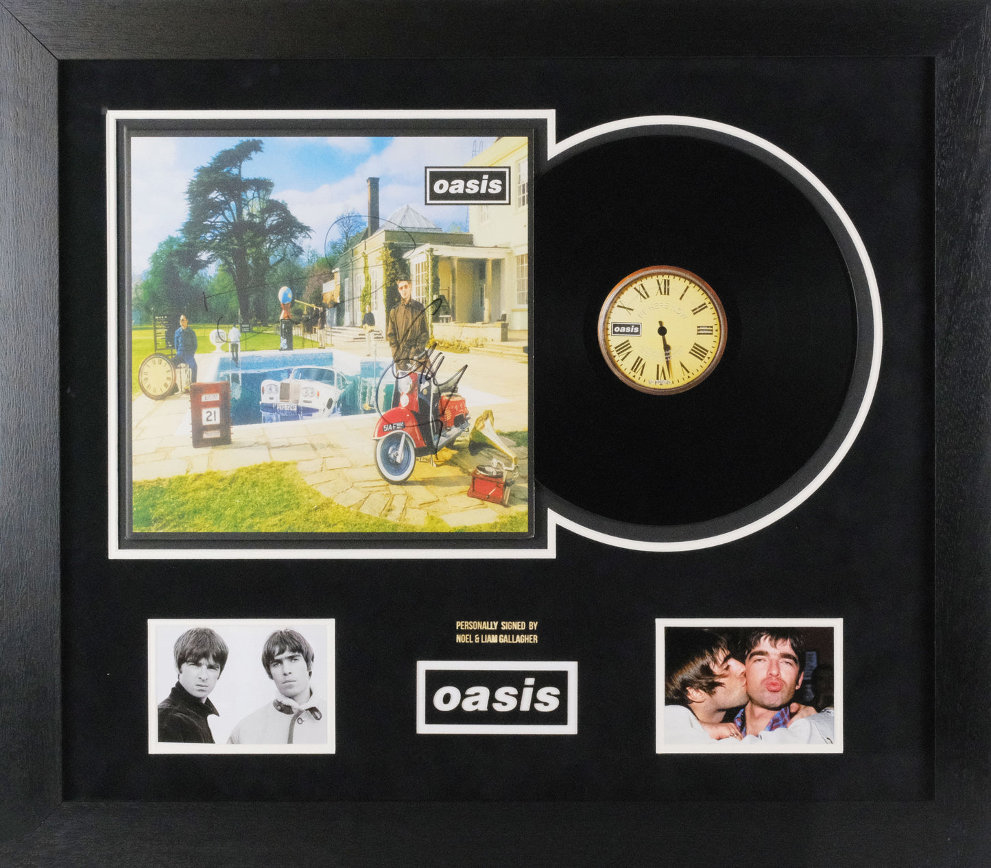 Oasis Dual Signed Framed Vinyl Display