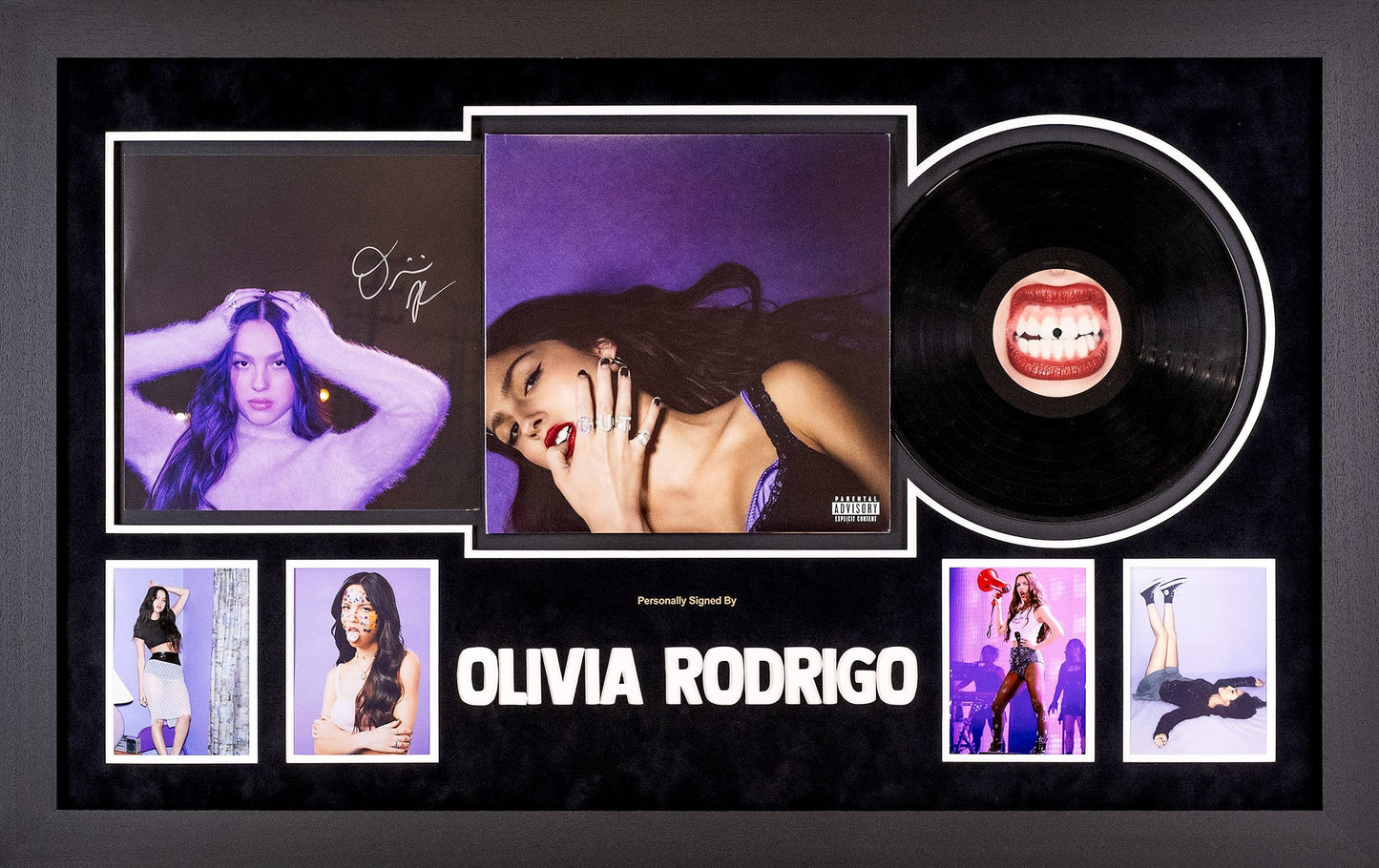 Olivia Rodrigo Signed 'GUTS' Vinyl Insert Framed Display