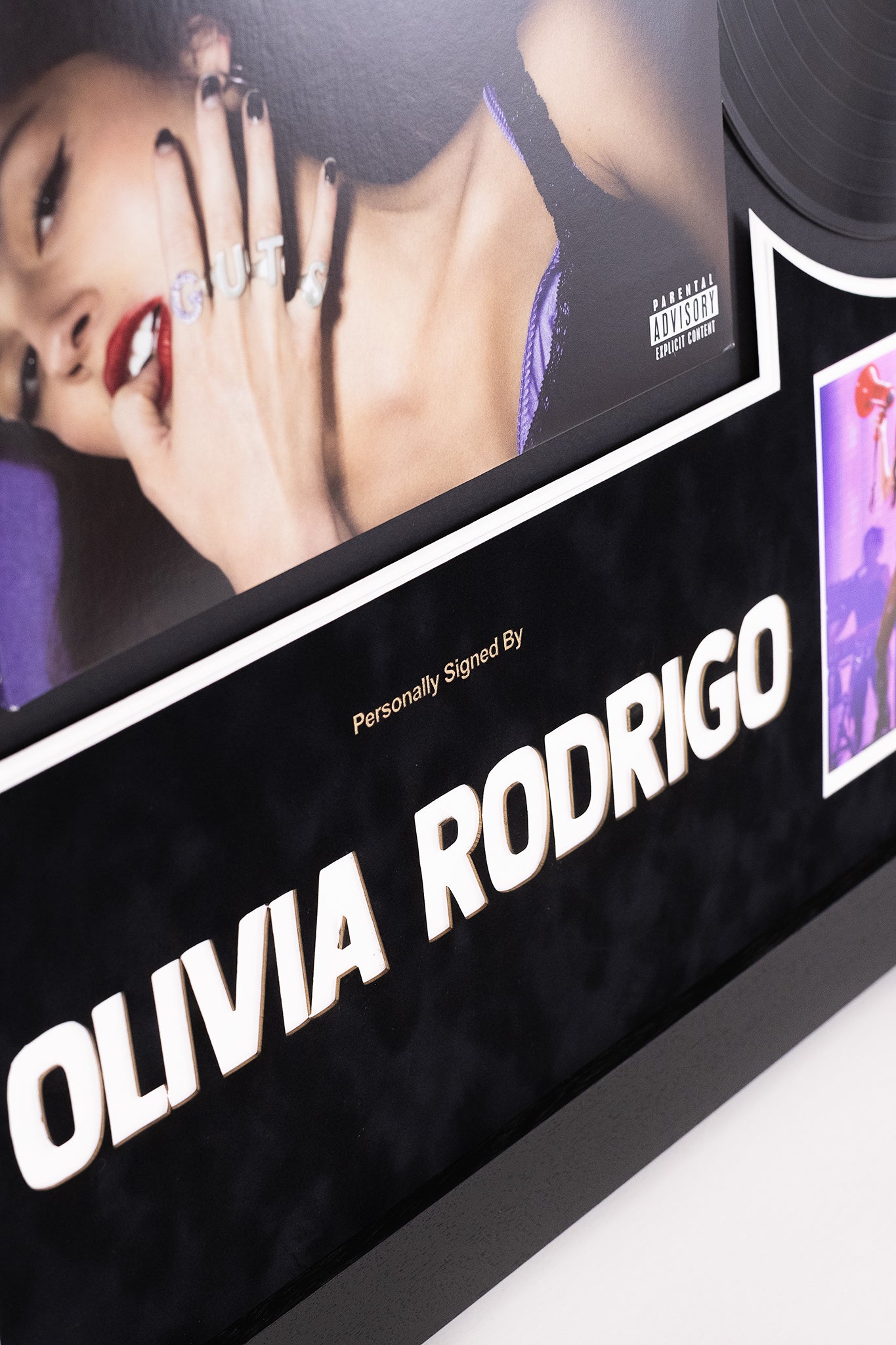 Olivia Rodrigo Signed 'GUTS' Vinyl Insert Framed Display
