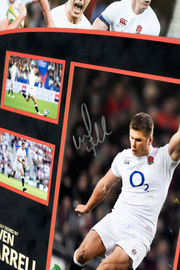 Owen Farrell Signed 12x8" Photo Montage Display