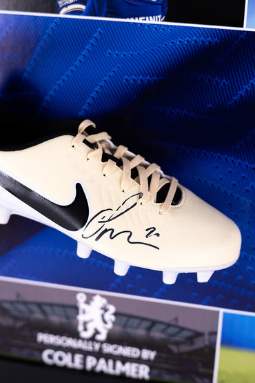 Cole Palmer Hand-Signed Chelsea Boot Display