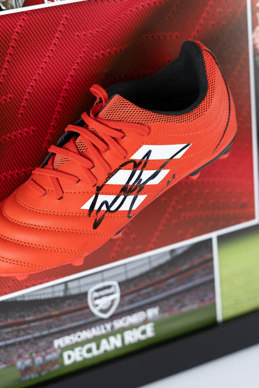 Declan Rice Signed Red Boot Arsenal