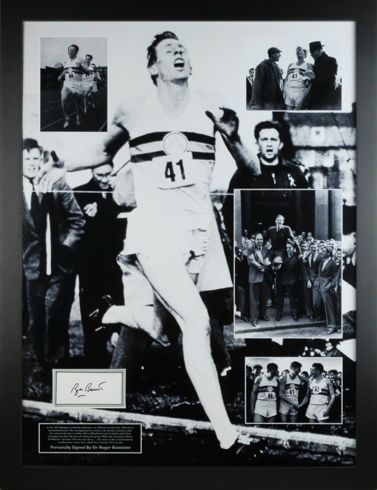 Roger Bannister Signed Whitecard Framed Display