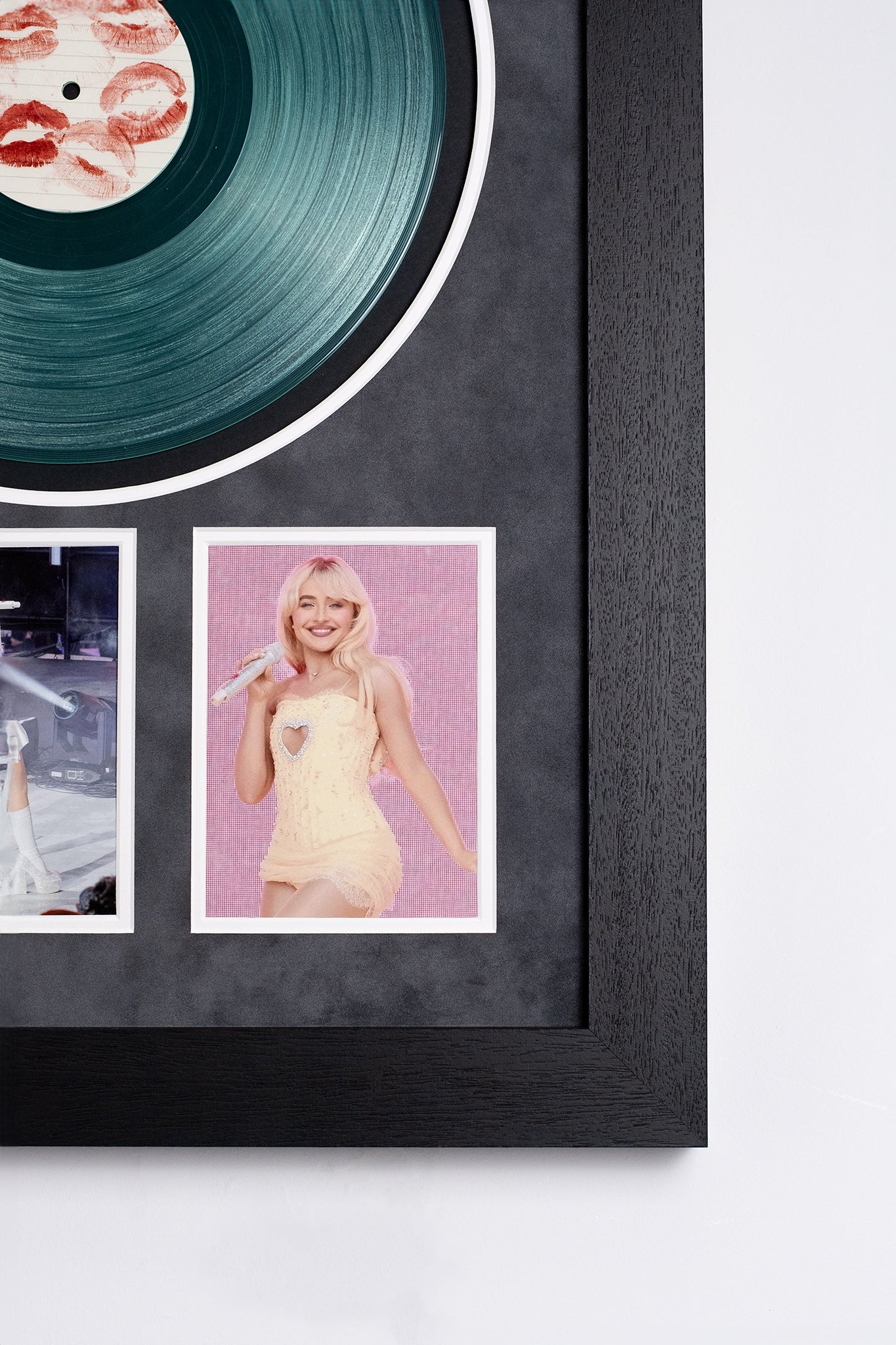Sabrina Carpenter Short n' Sweet Vinyl and Insert Signed Art Card Framed Display