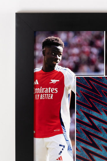 Bukayo Saka Signed Blue Boot Arsenal Display