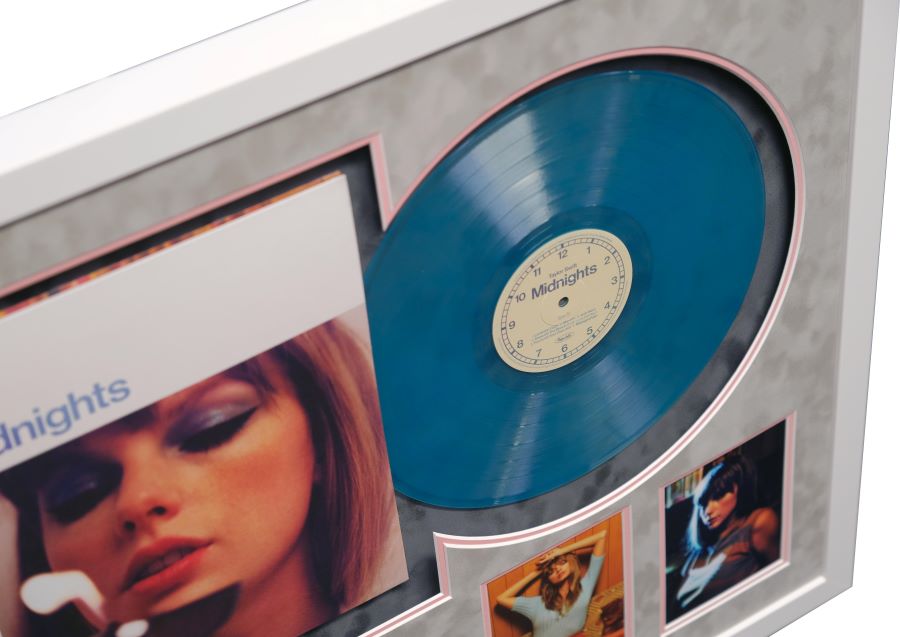 Taylor Swift Signed Framed Midnights Album Record Display