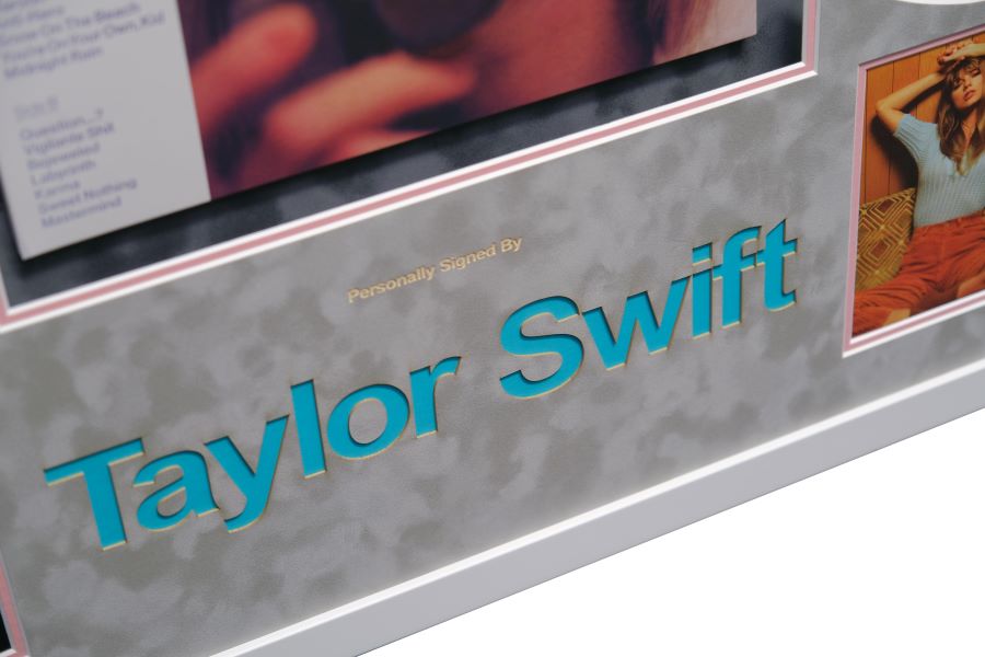 Taylor Swift Signed Framed Midnights Album Record Display