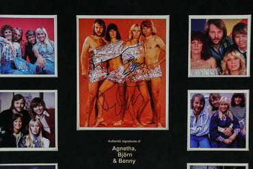 ABBA Triple Signed 12x8 Photograph Framed Display - Memorabilia Framers Shop