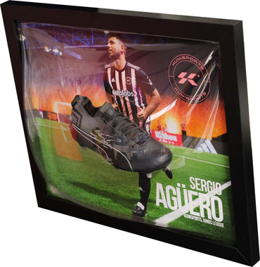 Aguero Signed Kunisports Boot Framed Display - Memorabilia Framers Shop
