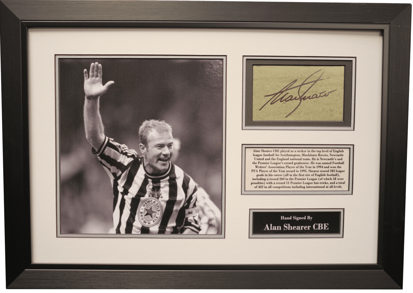 Alan Shearer Signed Photograph - Memorabilia Framers Shop