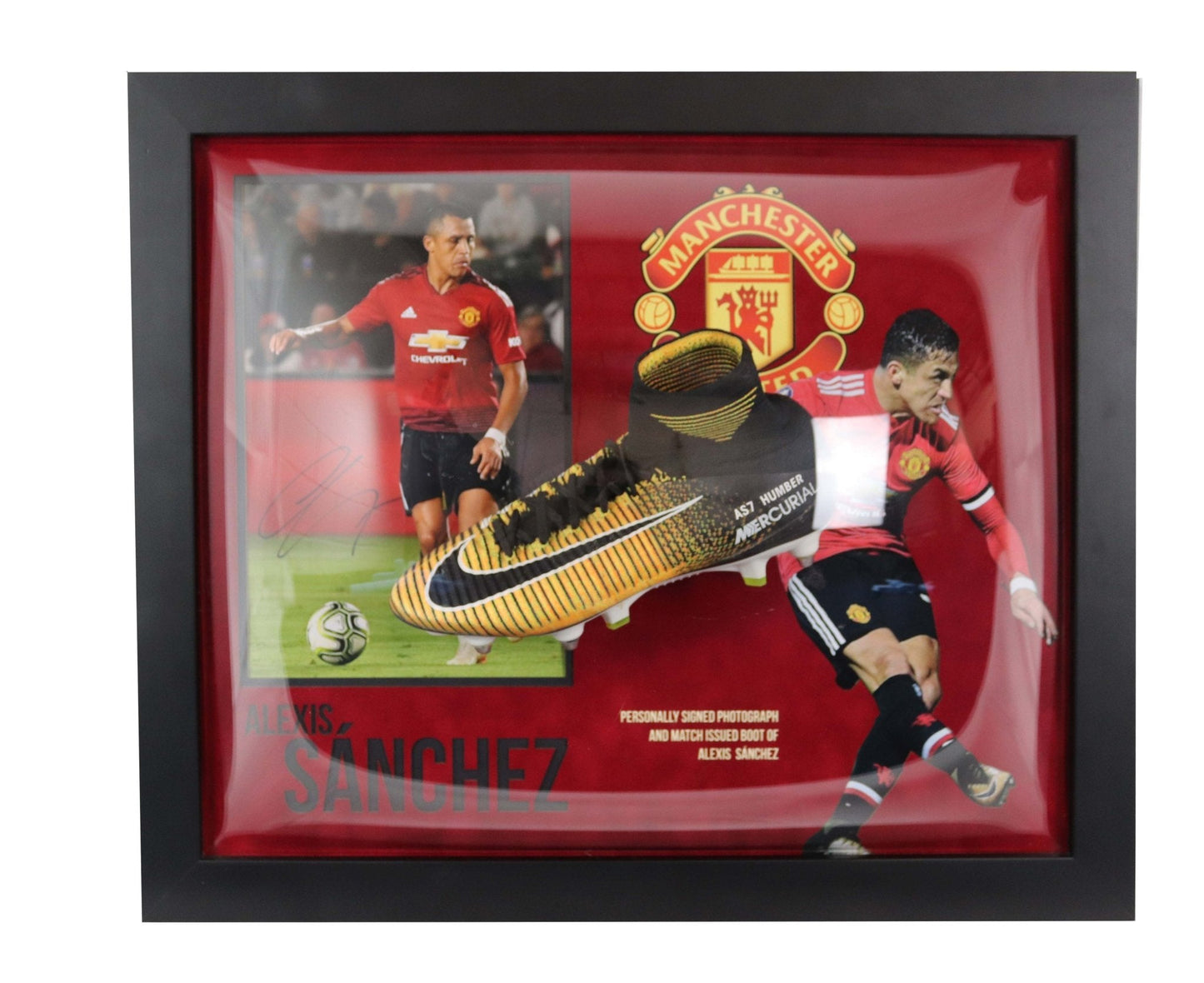 alexis sanchez signed manchester united football boot - Memorabilia Framers Shop