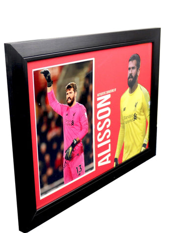 Alisson Becker LFC signed photo display - Memorabilia Framers Shop