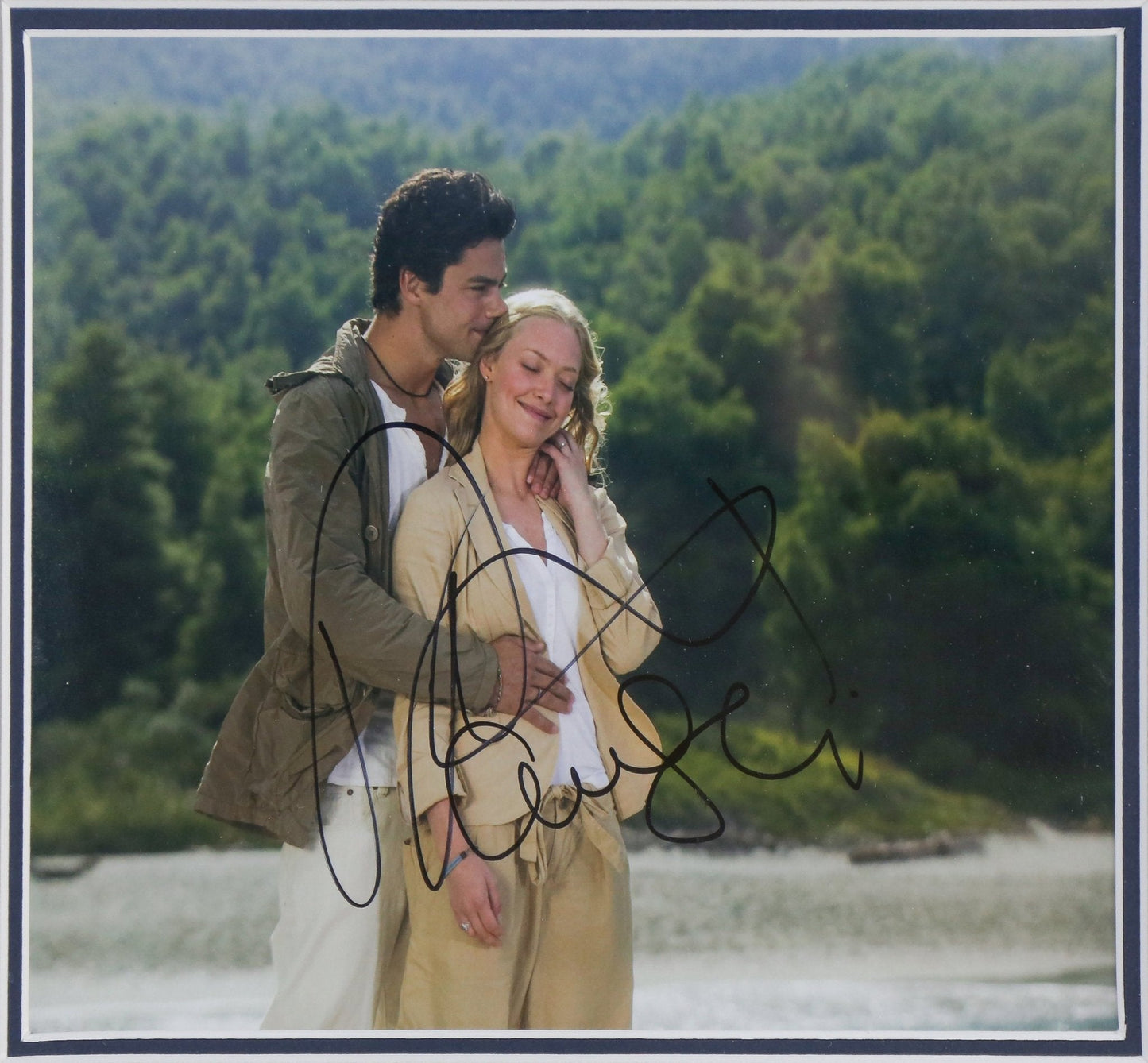 Amanda Seyfried and Dominic Cooper Signed Mama Mia 12x8 Photograph Framed Display - Memorabilia Framers Shop