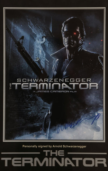 Arnold Schwartzenegger Terminator Signed 12x16 Photograph Framed Display - Memorabilia Framers Shop