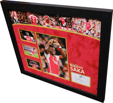 Arsenal Bukayo Saka signed White card - Memorabilia Framers Shop