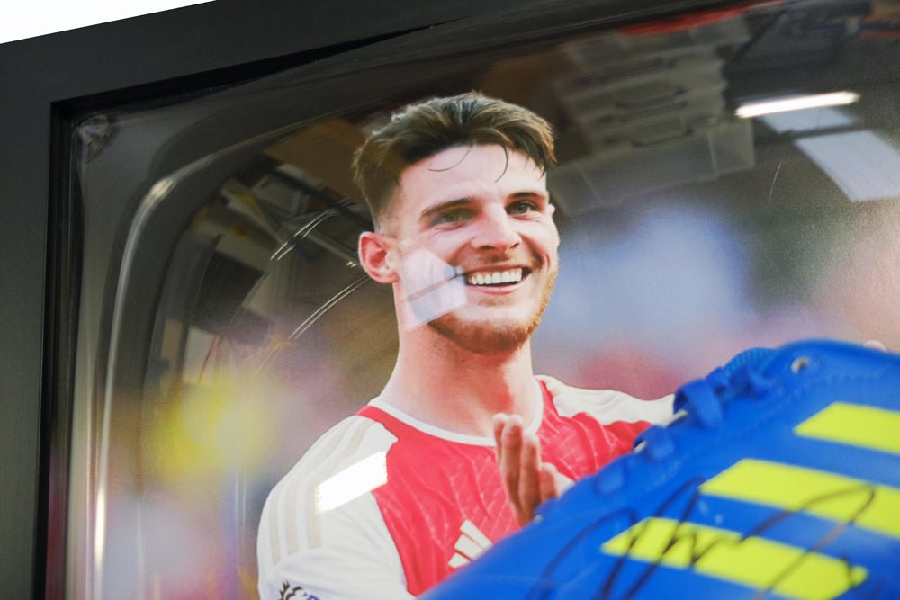 Arsenal Signed boot by Declan Rice - Memorabilia Framers Shop