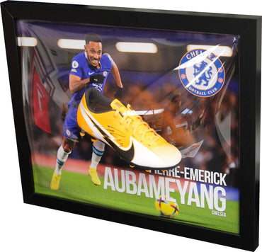 Aubameyang Signed Chelsea Boot Framed Display - Memorabilia Framers Shop