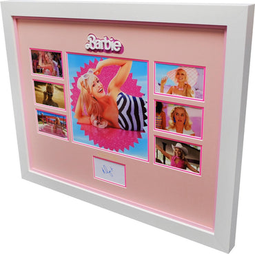 Barbie white card display signed by Margot Robbie - Memorabilia Framers Shop