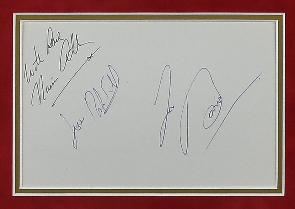 Bee Jees Group Signed Whitecard Framed Display - Memorabilia Framers Shop