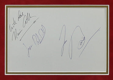 Bee Jees Group Signed Whitecard Framed Display - Memorabilia Framers Shop