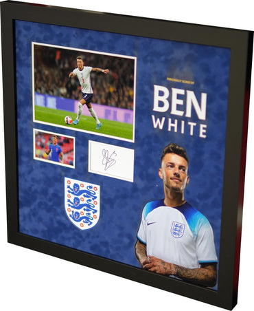 Ben White Signed White Card England 2022 - Memorabilia Framers Shop