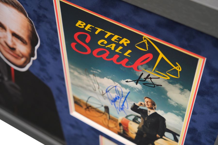 Better Call Saul Multi Signed Photo With Individual Signed Bob Odenkirk White Card - Memorabilia Framers Shop